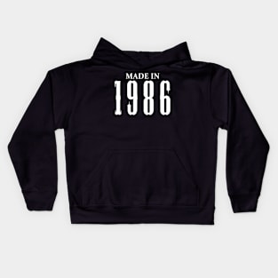 Made in 1986 year | Simple White Kids Hoodie